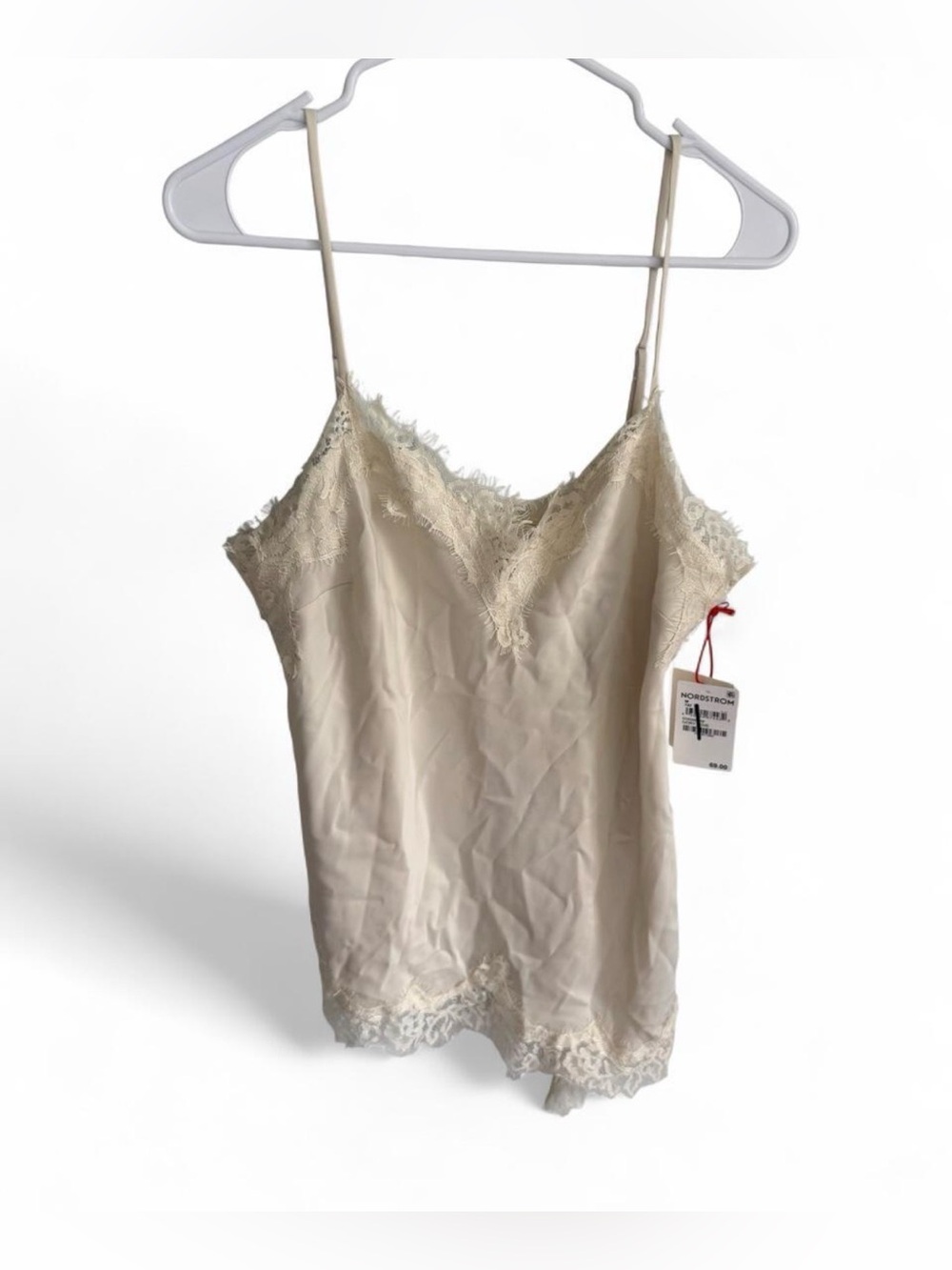 Nordstrom Ivory Lace-Trim Silk Cami